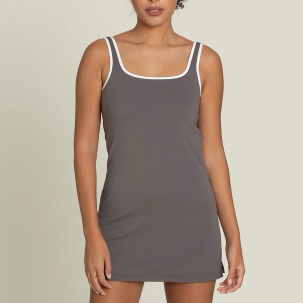 Gold Hinge Open Back Active Dress